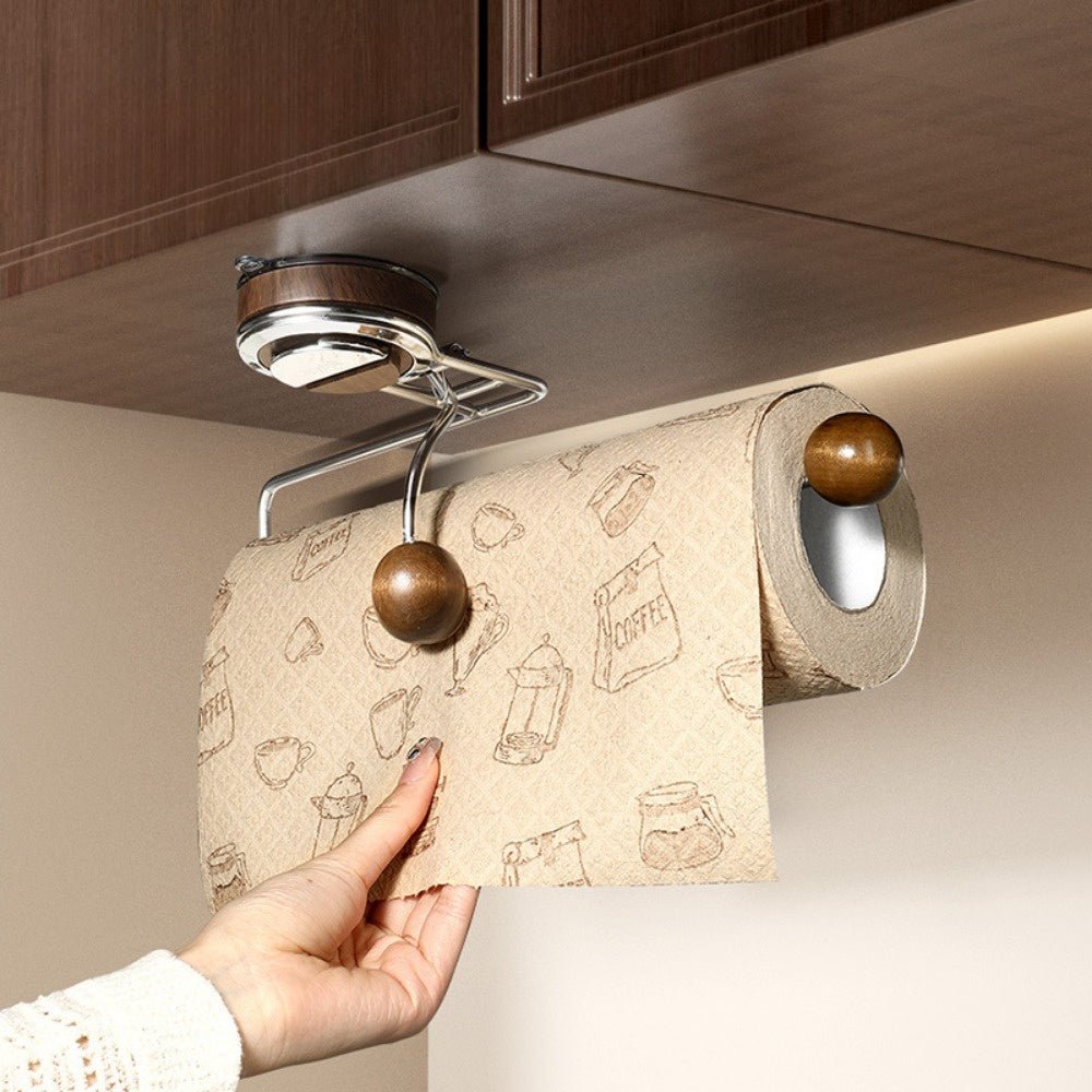 Paper Towel Holder | Lever Suction Mount, Rounded End Stops