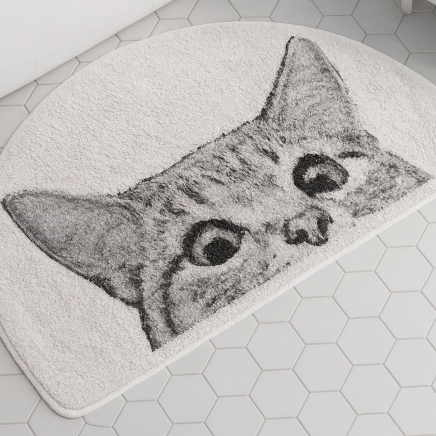 Peeping Kitty | Non-Slip Bath Mat – Soft Polyester Cat Design 2