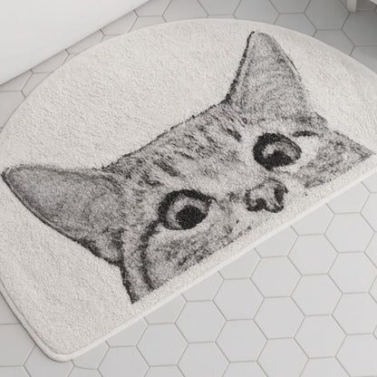 Peeping Kitty | Non-Slip Bath Mat – Soft Polyester Cat Design 2