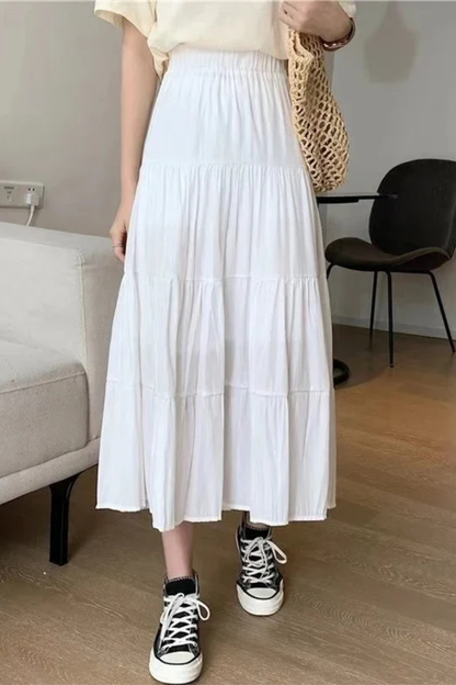 Penelope | High Waist Maxi Skirt – Tiered Design, Full Length for Women 3