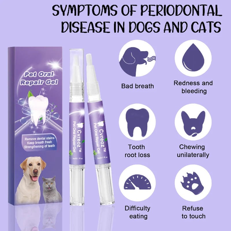 Pet Dental Gel for Dogs & Cats | Baking Soda & Herbal Extract Formula | Fights Tartar Buildup & Bad Breath Naturally