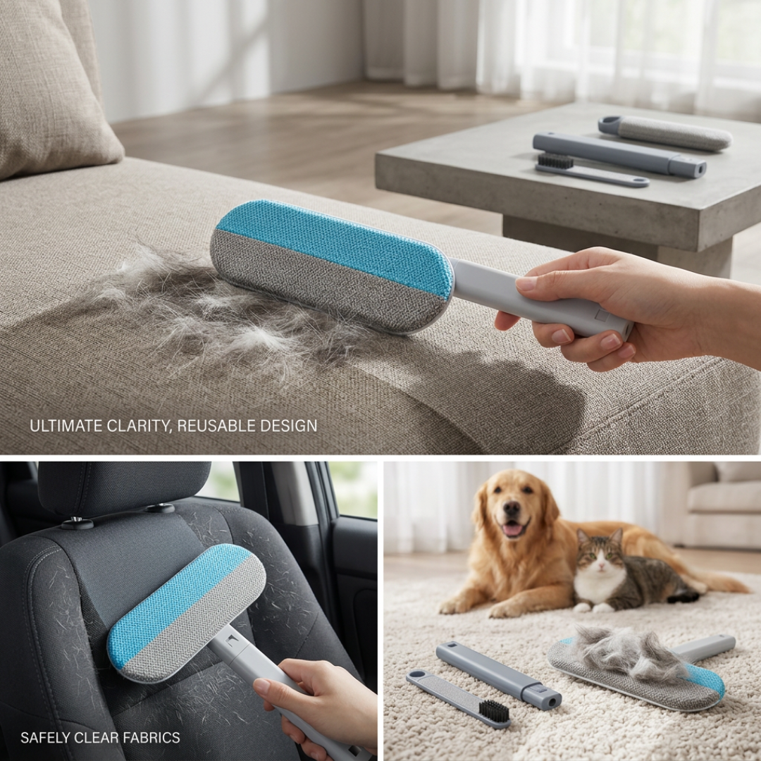 Pet Hair Removal Brush | FurClear Reusable Fabric Cleaner