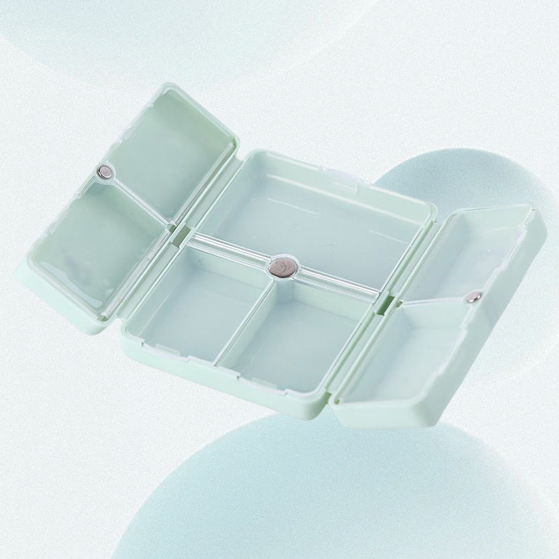 Pill Organiser Case Plastic | 7 Compartments with Magnetic Lid | BPA-Free, Portable Pill Box for Travel & Daily Use