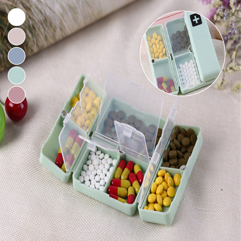 Pill Organiser Case Plastic | 7 Compartments with Magnetic Lid | BPA-Free, Portable Pill Box for Travel & Daily Use