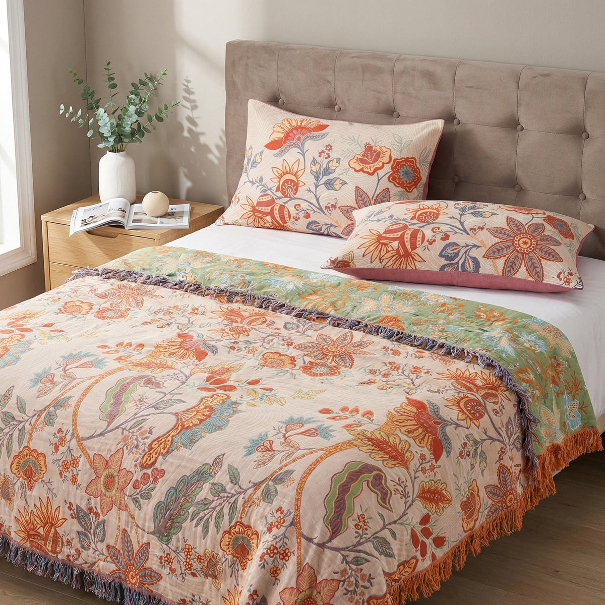 Pillowcase Set | Houndstooth Ground, Raised Letter Motifs