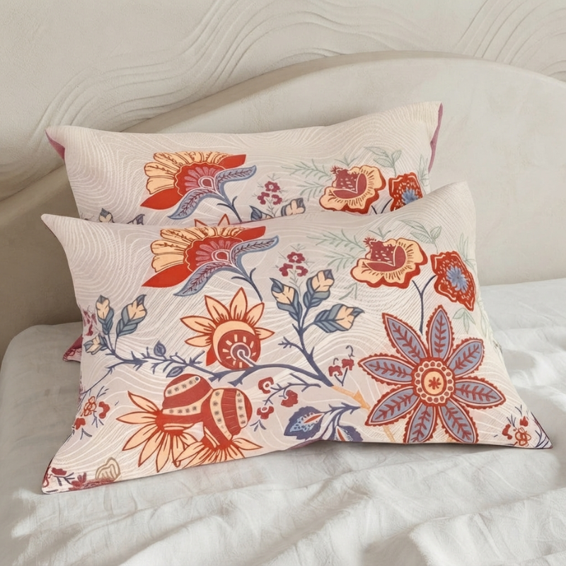 Pillowcase Set Decorative Printed Design Standard Pillow Set of 2 1