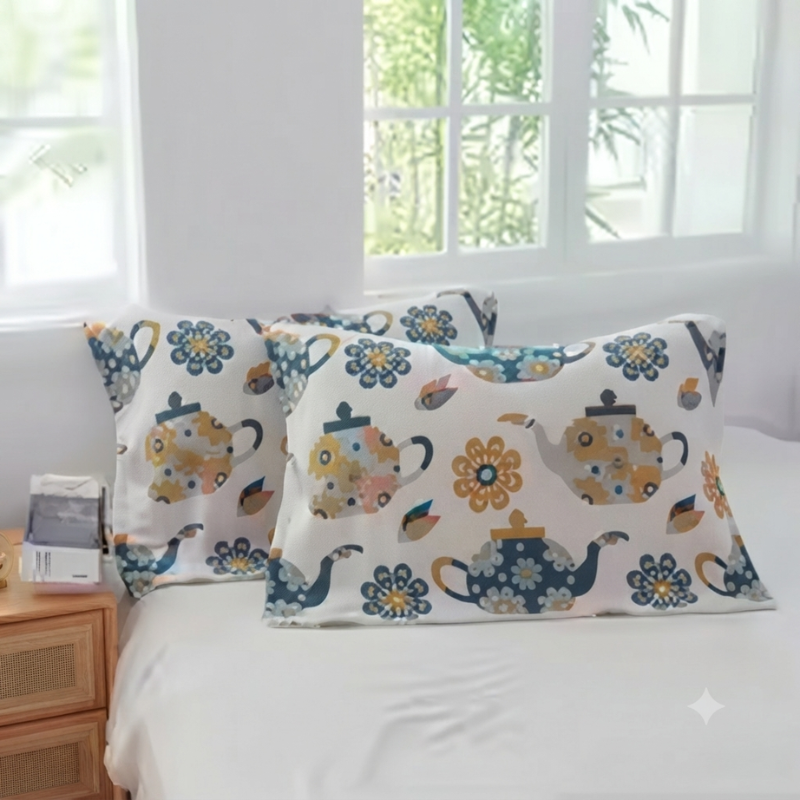Pillowcase Set Decorative Printed Design Standard Pillow Set of 2 7