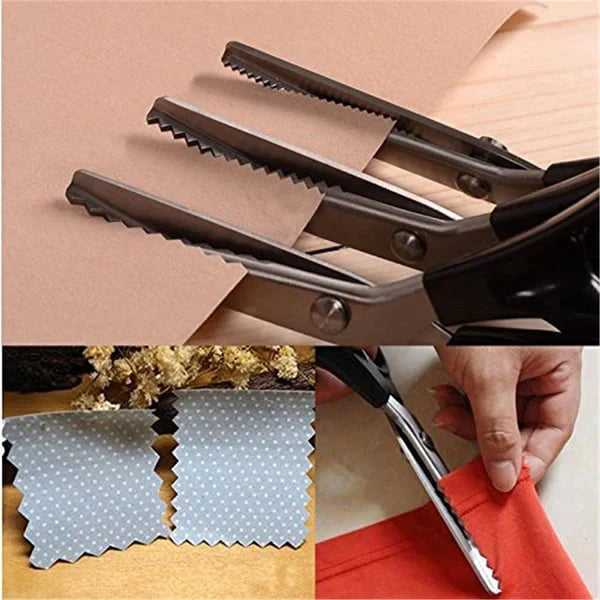 Pinking Shears Stainless Steel | Zigzag Serrated Blades in 5 Tooth Widths | Fray-Free Fabric and Leather Edges