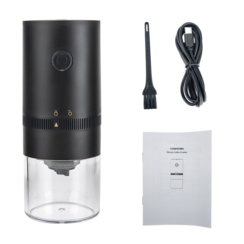 Portable Coffee Grinder | Lit One-Key Top, Clear Catch Cup