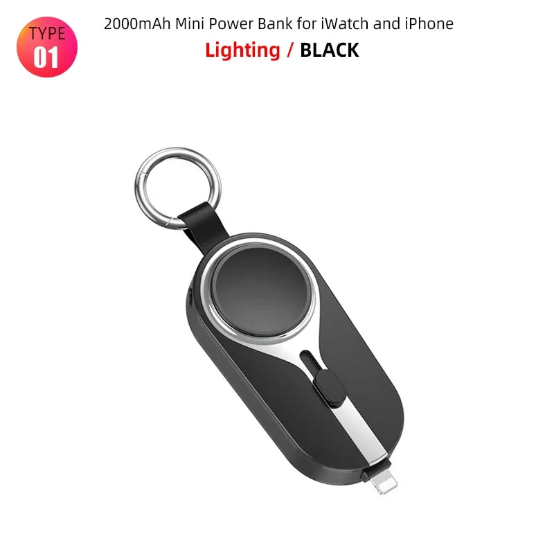 Portable Powerbank | Keyring Size With A Built-In Plug