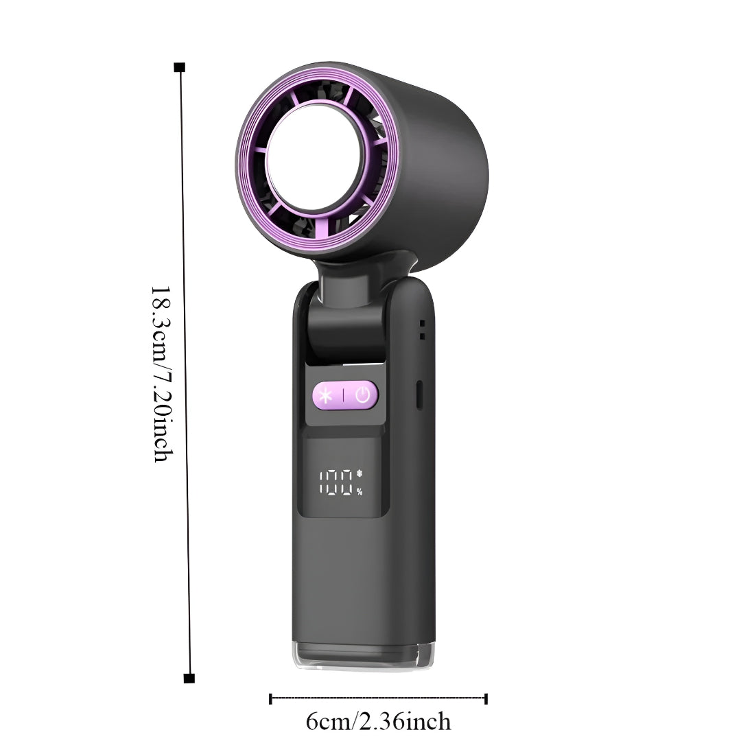 Portable Rechargeable Handheld Fan | USB-C Charging, Digital Display | 4000 mAh Battery, Cooling Plate, 3-in-1 Use 11