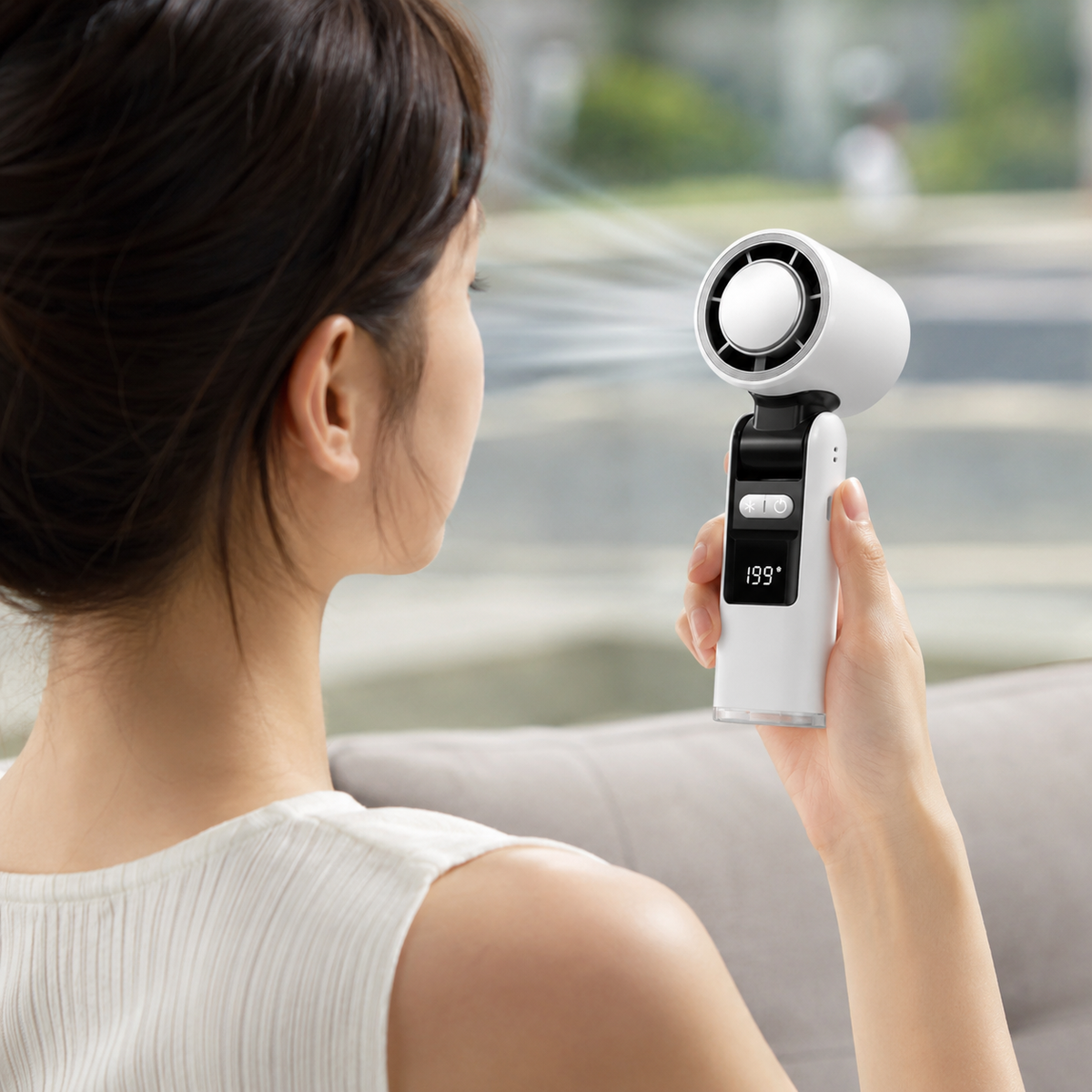 Portable Rechargeable Handheld Fan | USB-C Charging, Digital Display | 4000 mAh Battery, Cooling Plate, 3-in-1 Use 1