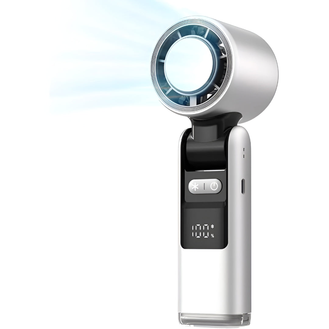 Portable Rechargeable Handheld Fan | USB-C Charging, Digital Display | 4000 mAh Battery, Cooling Plate, 3-in-1 Use 2