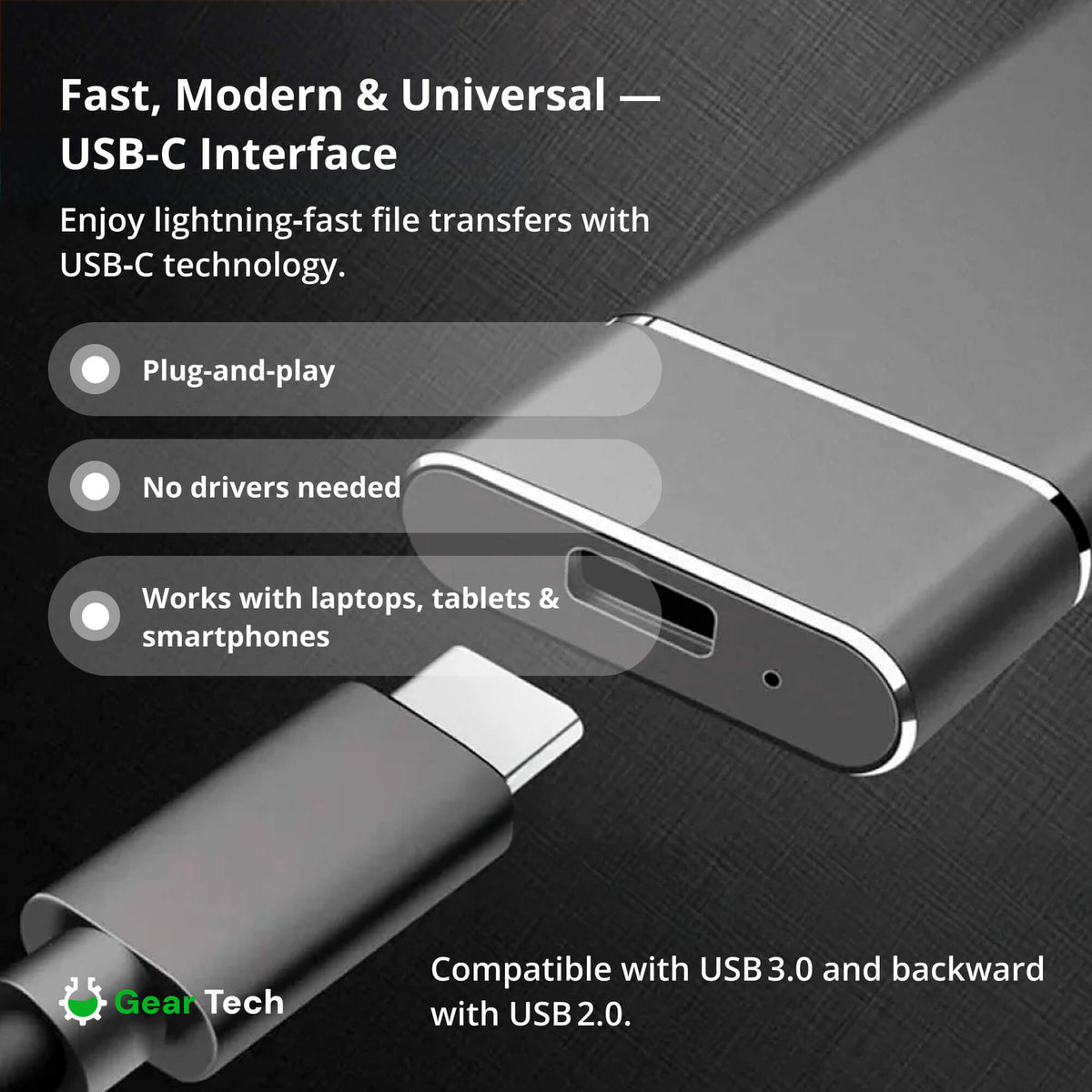 Portable SSD External Drive | USB 3.2, Up to 550 MB/s Transfer Speed | Up to 30TB Capacity, Shock-Resistant Aluminium Casing 5