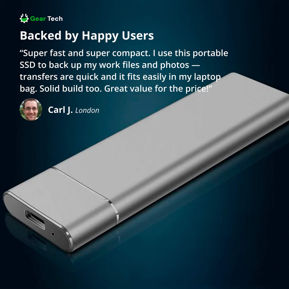 Portable SSD External Drive | USB 3.2, Up to 550 MB/s Transfer Speed | Up to 30TB Capacity, Shock-Resistant Aluminium Casing 6