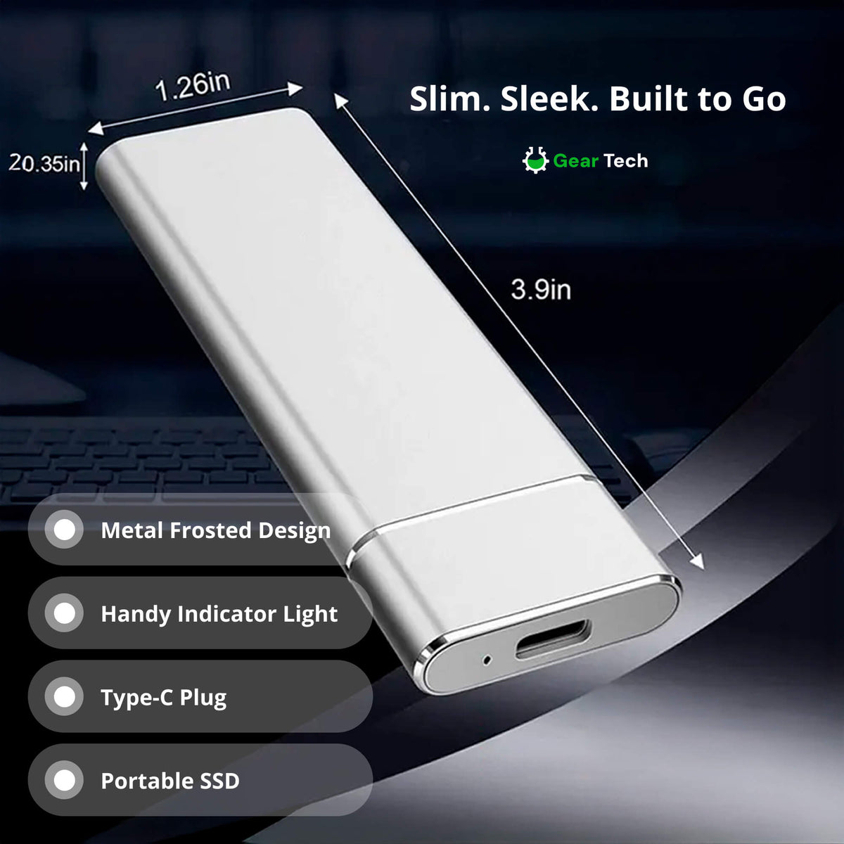 Portable SSD External Drive | USB 3.2, Up to 550 MB/s Transfer Speed | Up to 30TB Capacity, Shock-Resistant Aluminium Casing 7