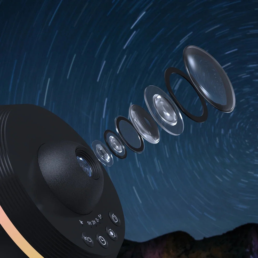 Space Projection Light | 13 or 19 Projection Motifs | USB Powered with Built-In Timer for a Calming Starry Night Display 8