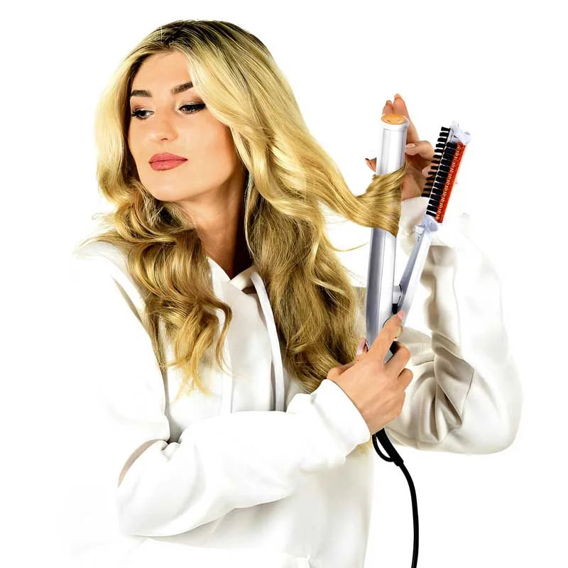 2-in-1 Rotating Hair Brush for Straightening and Styling | Rapid Heat-Up, Reduces Frizz | Smooth, Shiny Results in Minutes 6