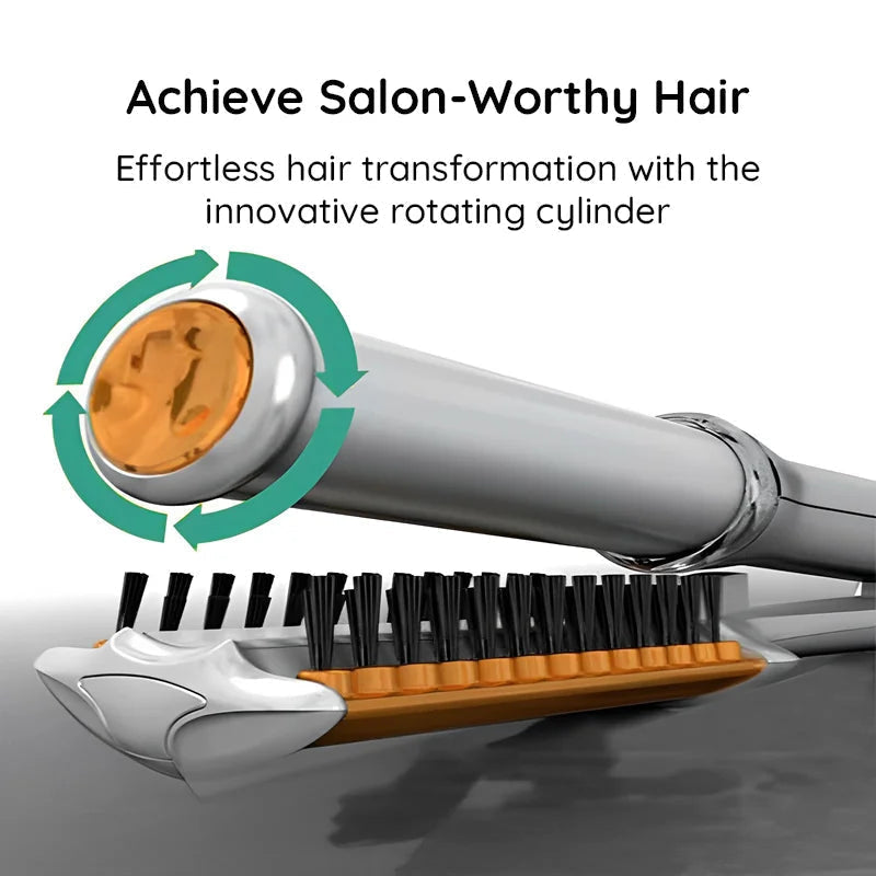 2-in-1 Rotating Hair Brush for Straightening and Styling | Rapid Heat-Up, Reduces Frizz | Smooth, Shiny Results in Minutes 8