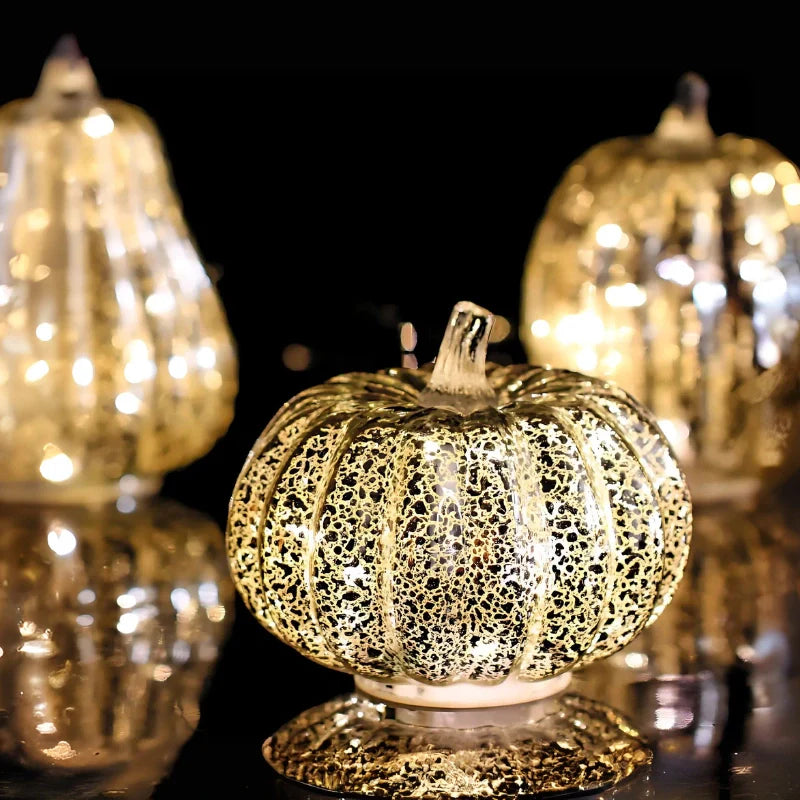 Pumpkin Decoration Light | Crackle Finish, Flicker Timer