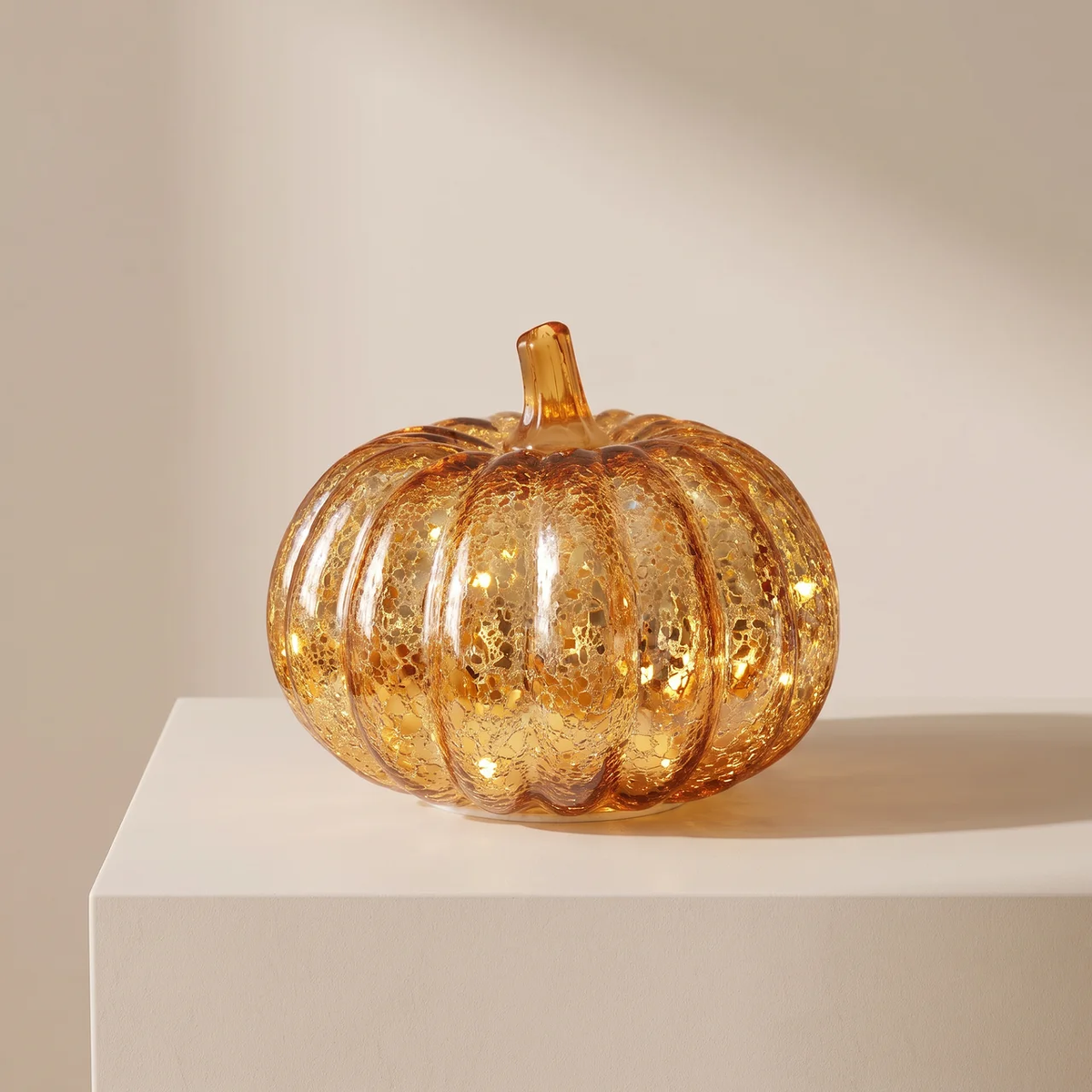 Pumpkin Decoration Light | Crackle Finish, Flicker Timer