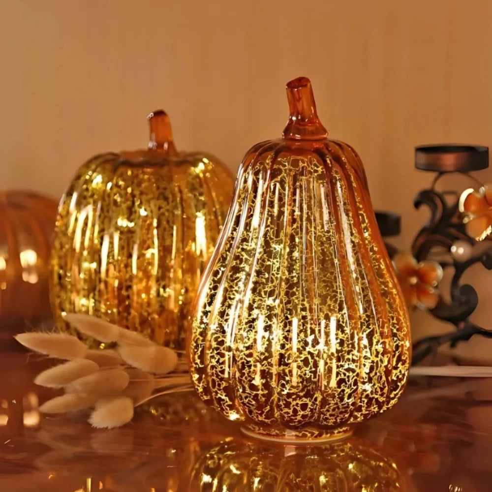 Pumpkin Decoration Light | Crackle Finish, Flicker Timer