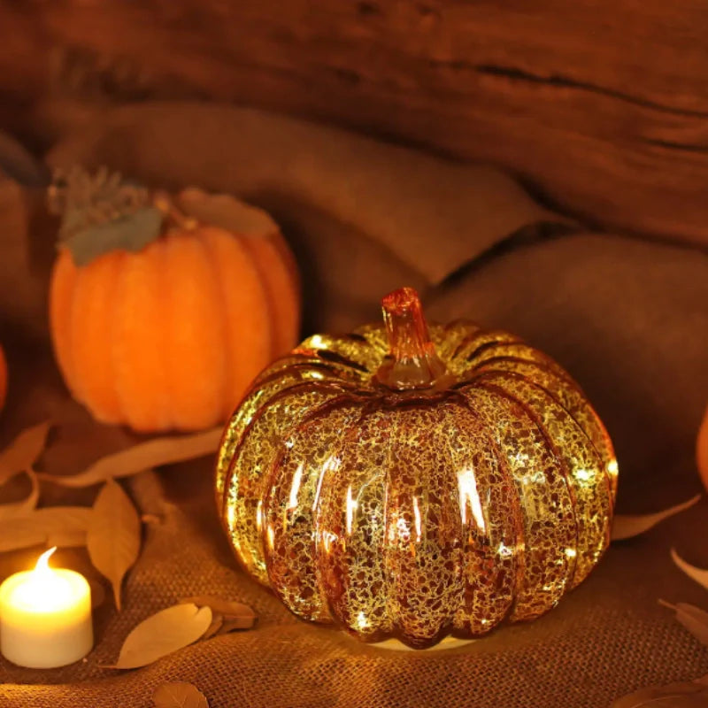 Pumpkin Decoration Light | Crackle Finish, Flicker Timer