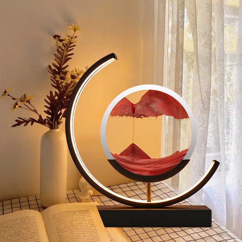 Quicksand LED Table Lamp | Round 3D Moving Sand Art Night Light