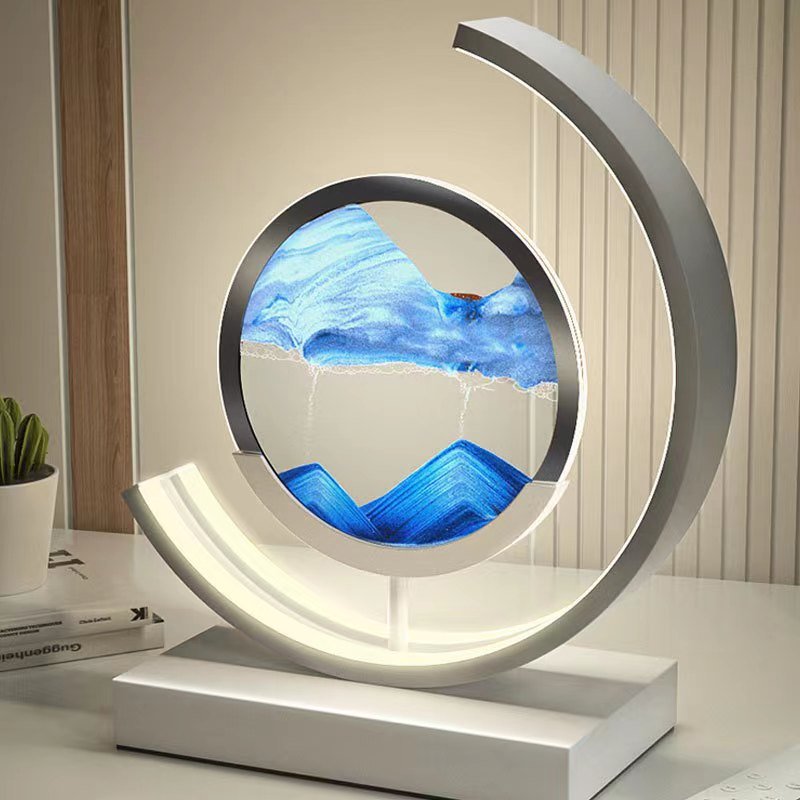 Quicksand LED Table Lamp | Round 3D Moving Sand Art Night Light