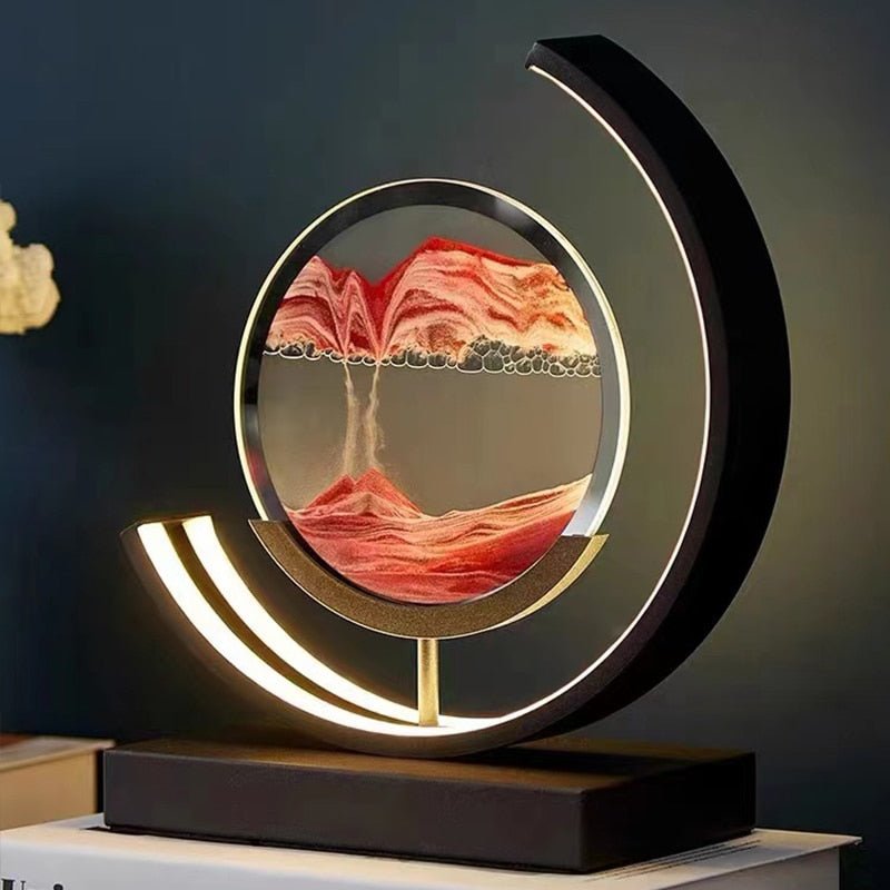 Quicksand LED Table Lamp | Round 3D Moving Sand Art Night Light