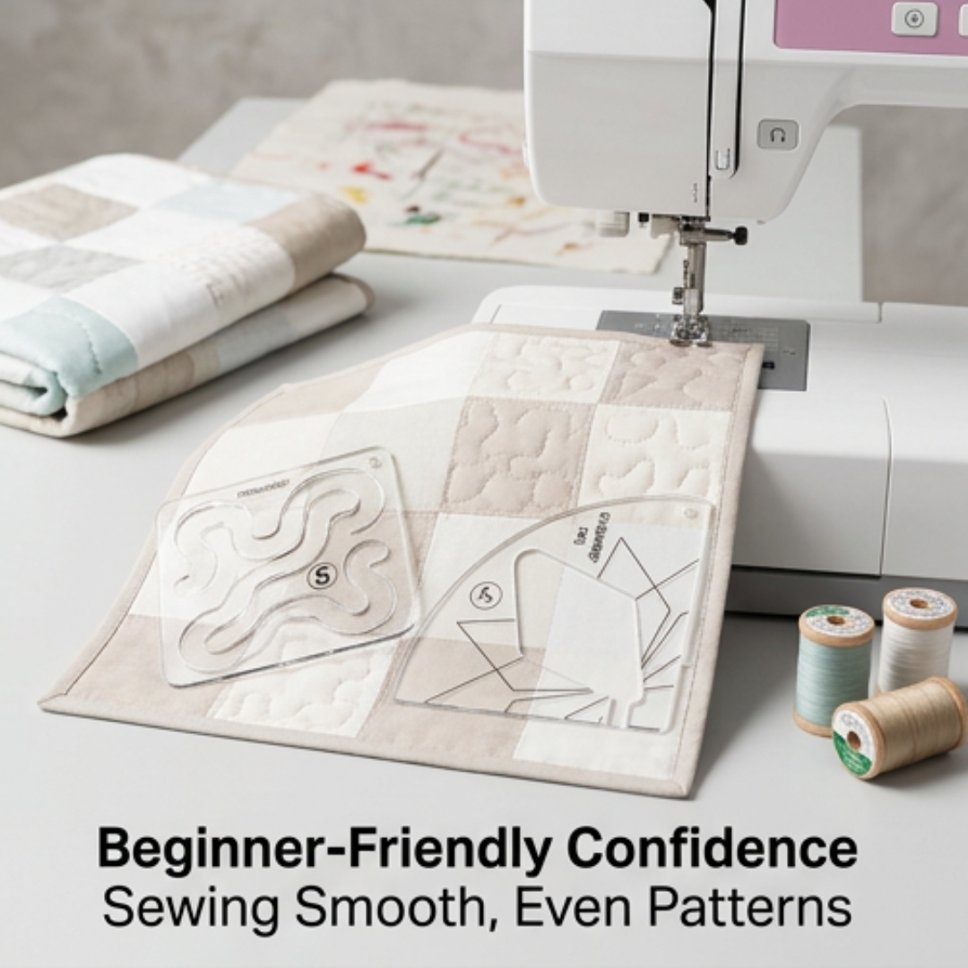 Quilt Template Set 12 Pieces | SewTrace Acrylic Free-Motion Quilting Guides