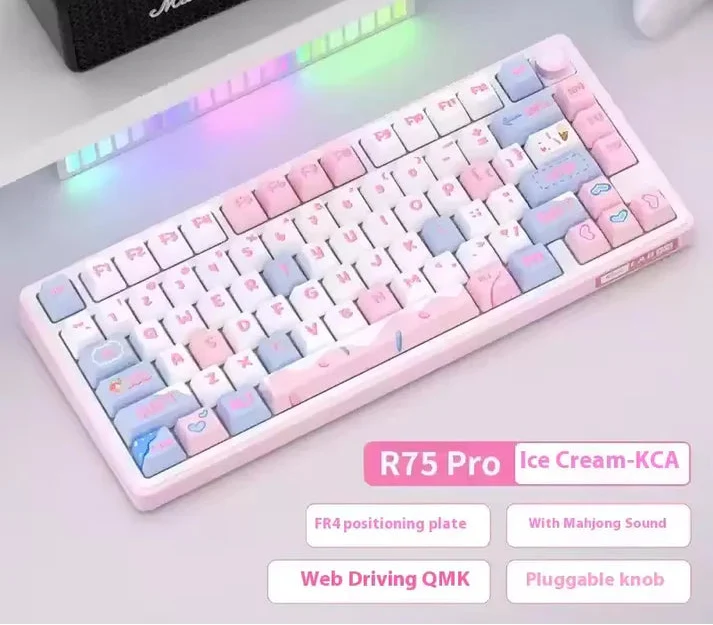 Wireless Mechanical Gaming Keyboard | Bluetooth, 2.4G & Type-C Modes | 3750mAh Battery, RGB Backlight, Gasket Mount 3