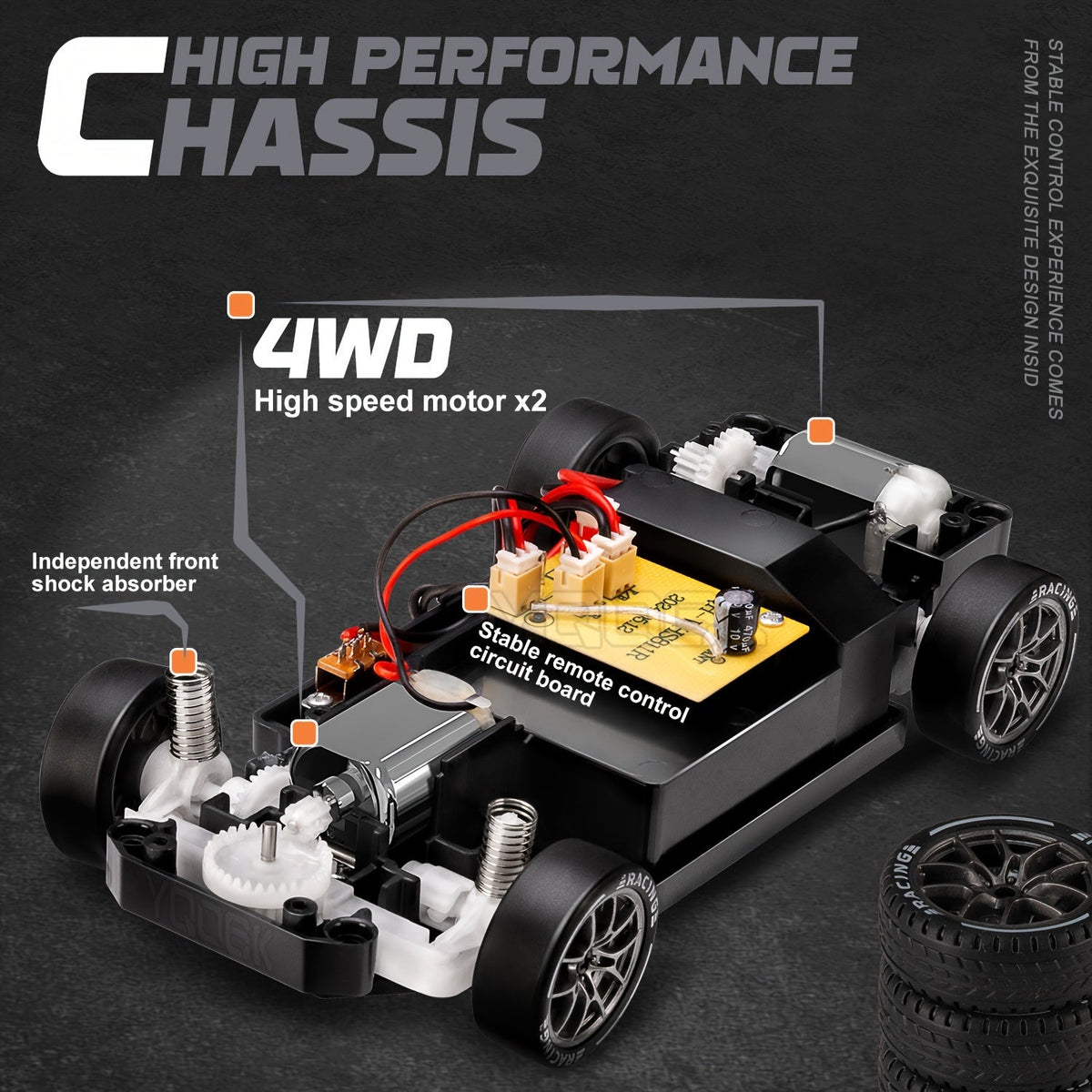 RC Drift Car 1:24 Scale | 4WD System with LED Wheels | USB Rechargeable Battery for Indoor and Outdoor Racing Fun