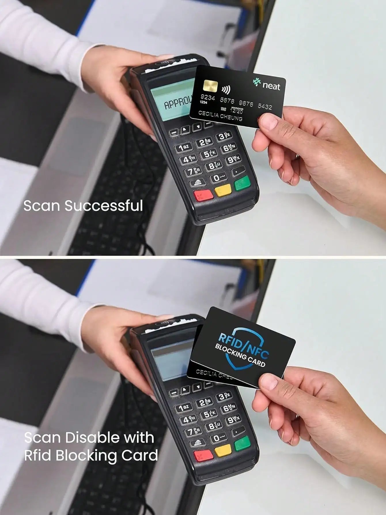 RFID Blocking Card 2 Pack – Wallet Protection | NFC Anti Theft Debit Credit Card Protector, Anti-Theft Contactless NFC Blocker, Entire Wallet Protection 5