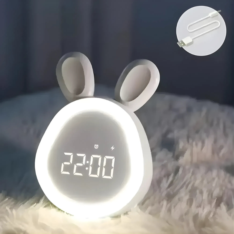 Rabbit Digital Alarm Clock With Night Light 0
