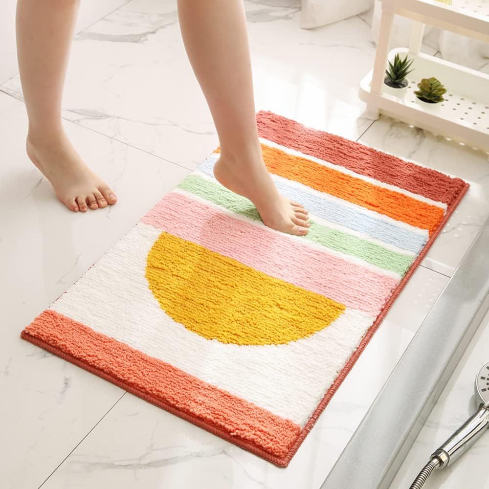 Rainbow Comfort | Microfiber Bath Mat – Non-Slip Backing, 50x80 cm