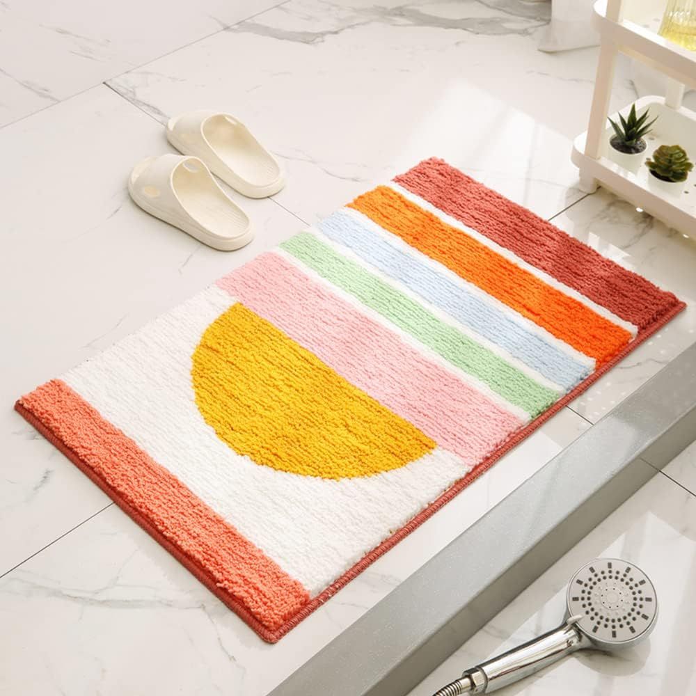 Rainbow Comfort | Microfiber Bath Mat – Non-Slip Backing, 50x80 cm