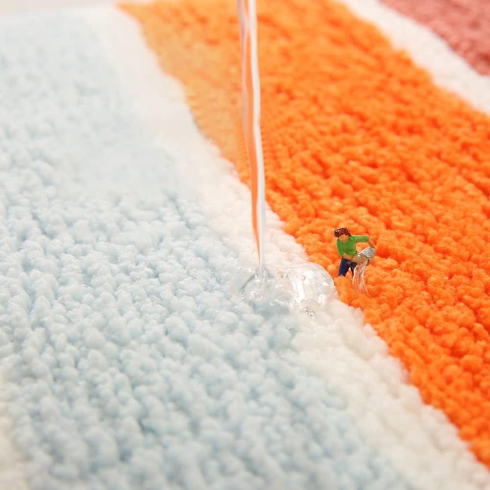 Rainbow Comfort | Microfiber Bath Mat – Non-Slip Backing, 50x80 cm