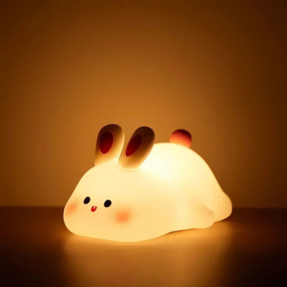 Rechargeable Animal Night Light | Soft-Touch Silicone, 3 Brightness Levels | USB Rechargeable, Auto-Timer for Calm Bedtime