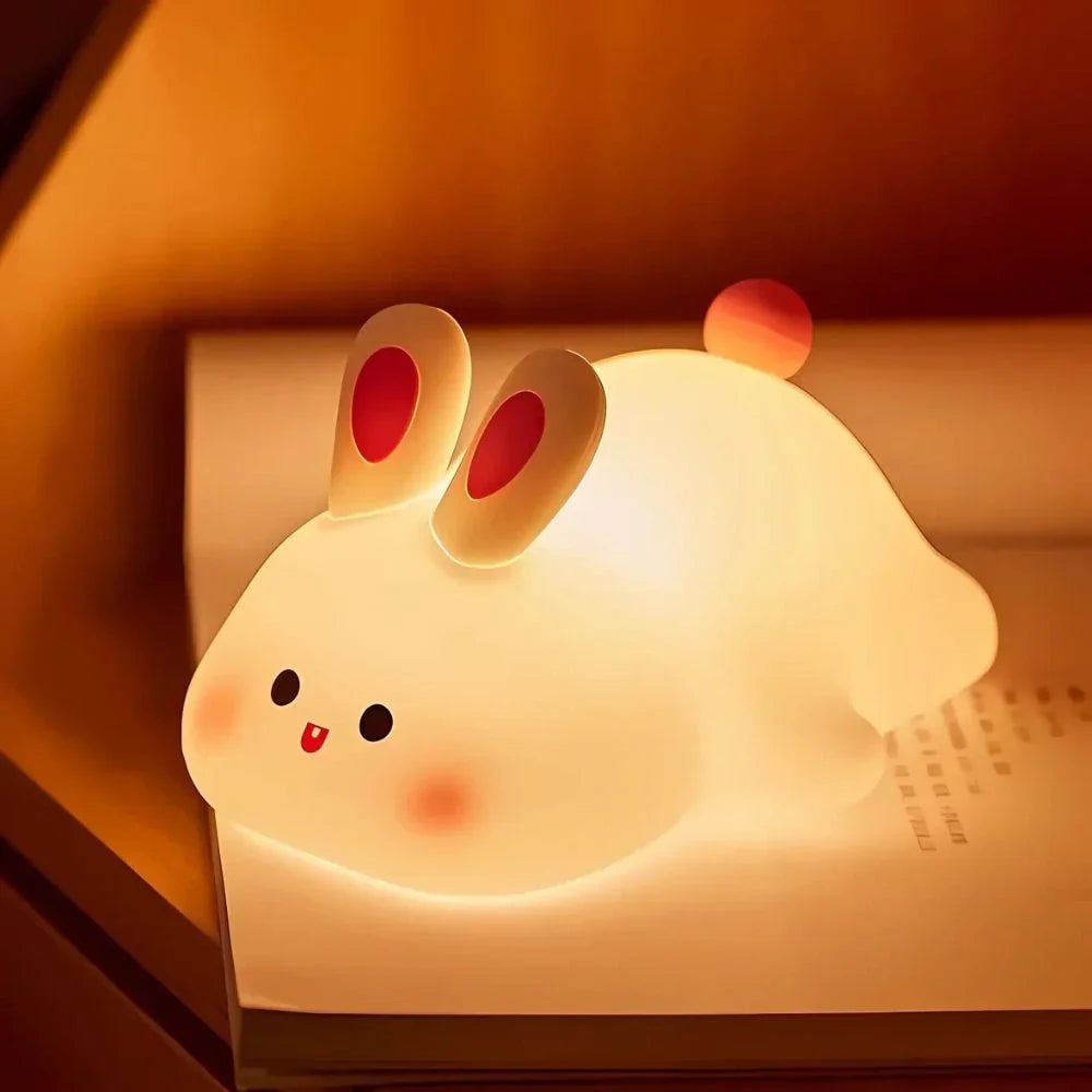 Rechargeable Animal Night Light | Soft-Touch Silicone, 3 Brightness Levels | USB Rechargeable, Auto-Timer for Calm Bedtime