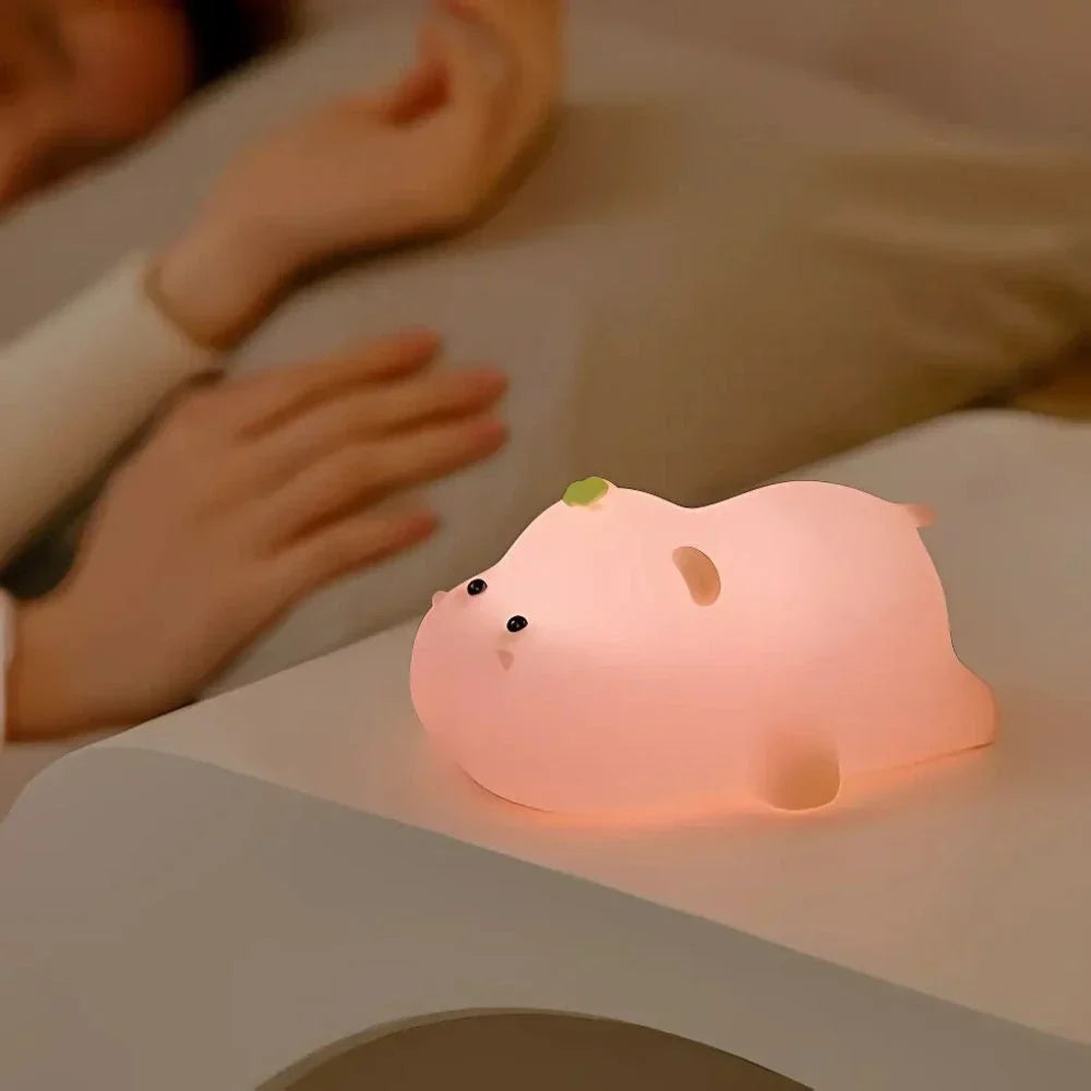 Rechargeable Animal Night Light | Soft-Touch Silicone, 3 Brightness Levels | USB Rechargeable, Auto-Timer for Calm Bedtime