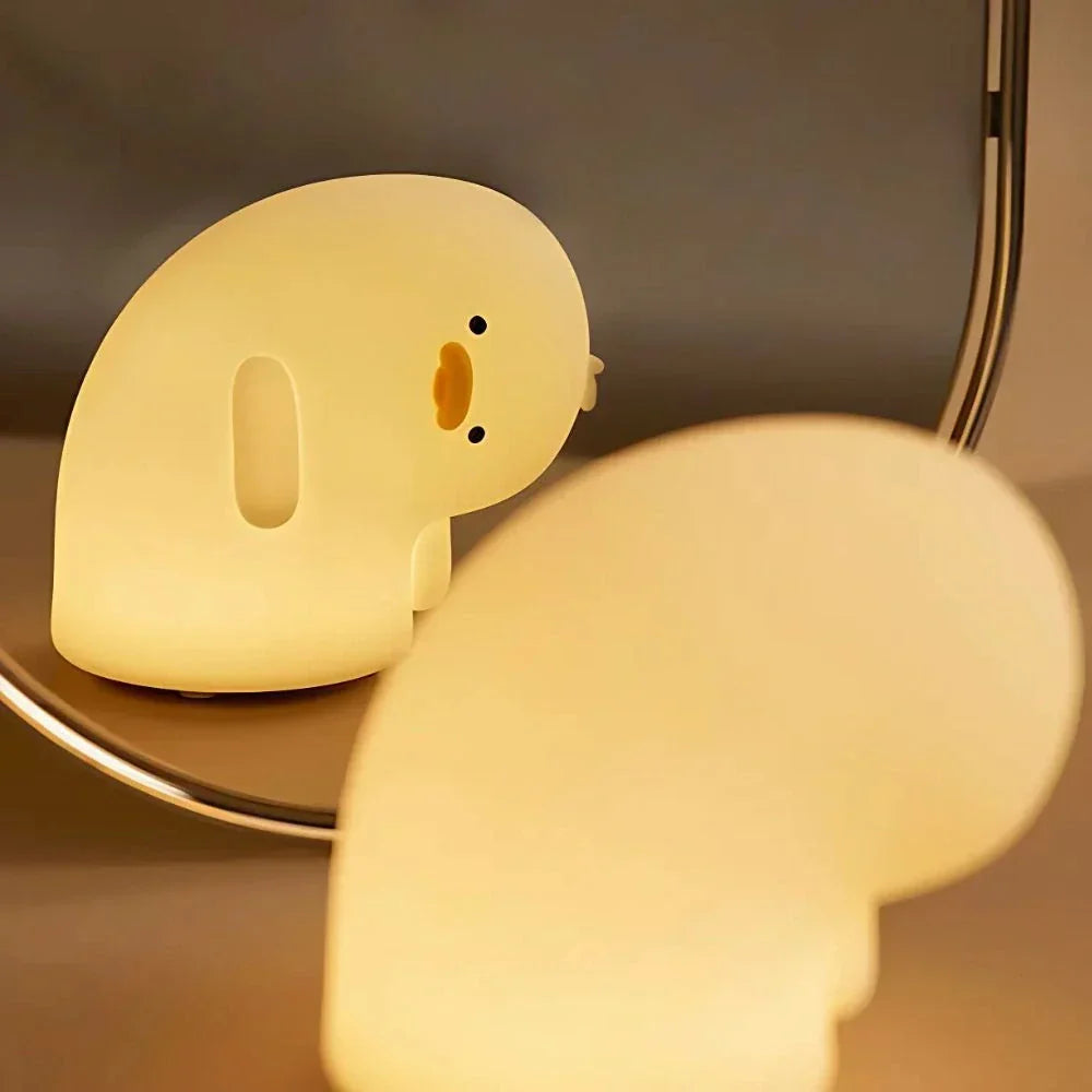 Rechargeable Animal Night Light | Soft-Touch Silicone, 3 Brightness Levels | USB Rechargeable, Auto-Timer for Calm Bedtime