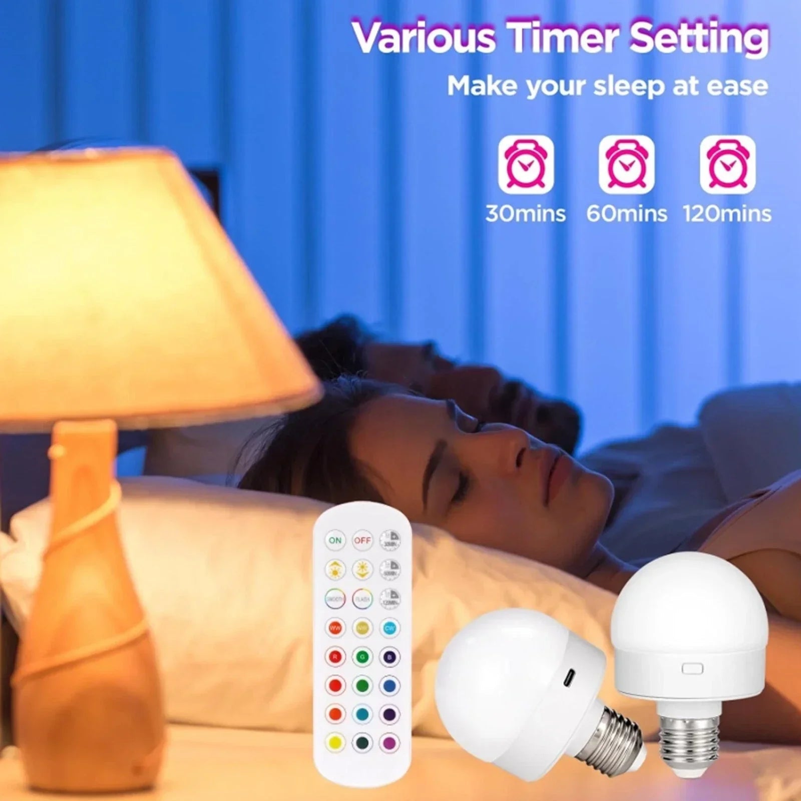 Rechargeable RGB LED Lamp | LumiGo E27 Colour-Changing Bulb