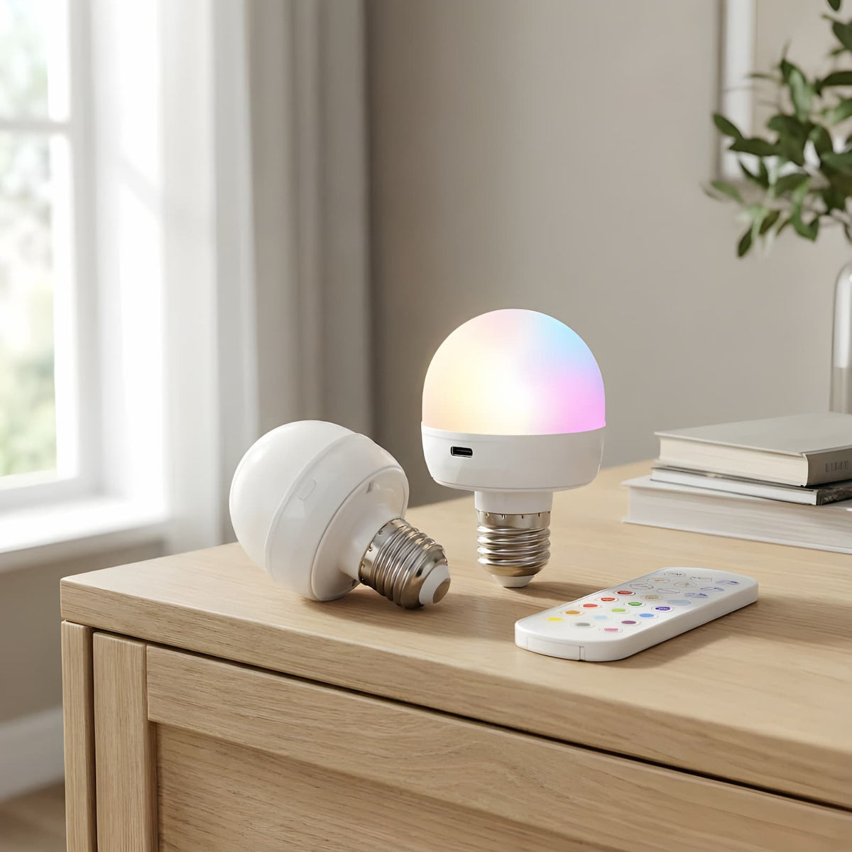 Rechargeable RGB LED Lamp | LumiGo E27 Colour-Changing Bulb