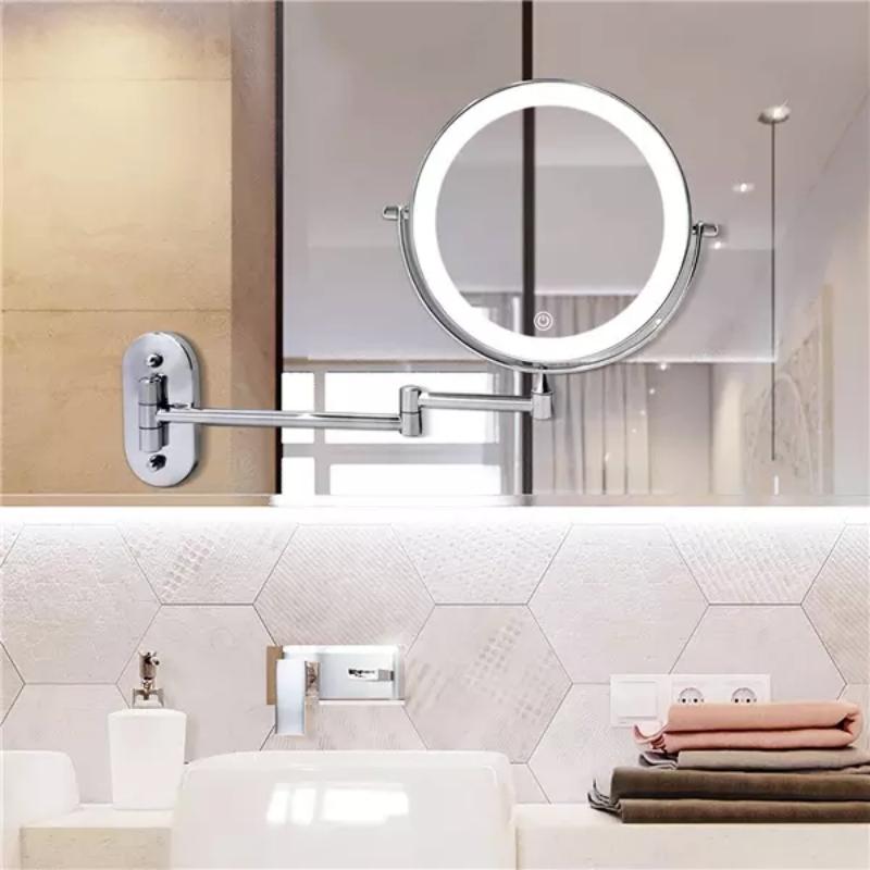 Rechargeable LED Magnifying Makeup Mirror with Adjustable Light 2
