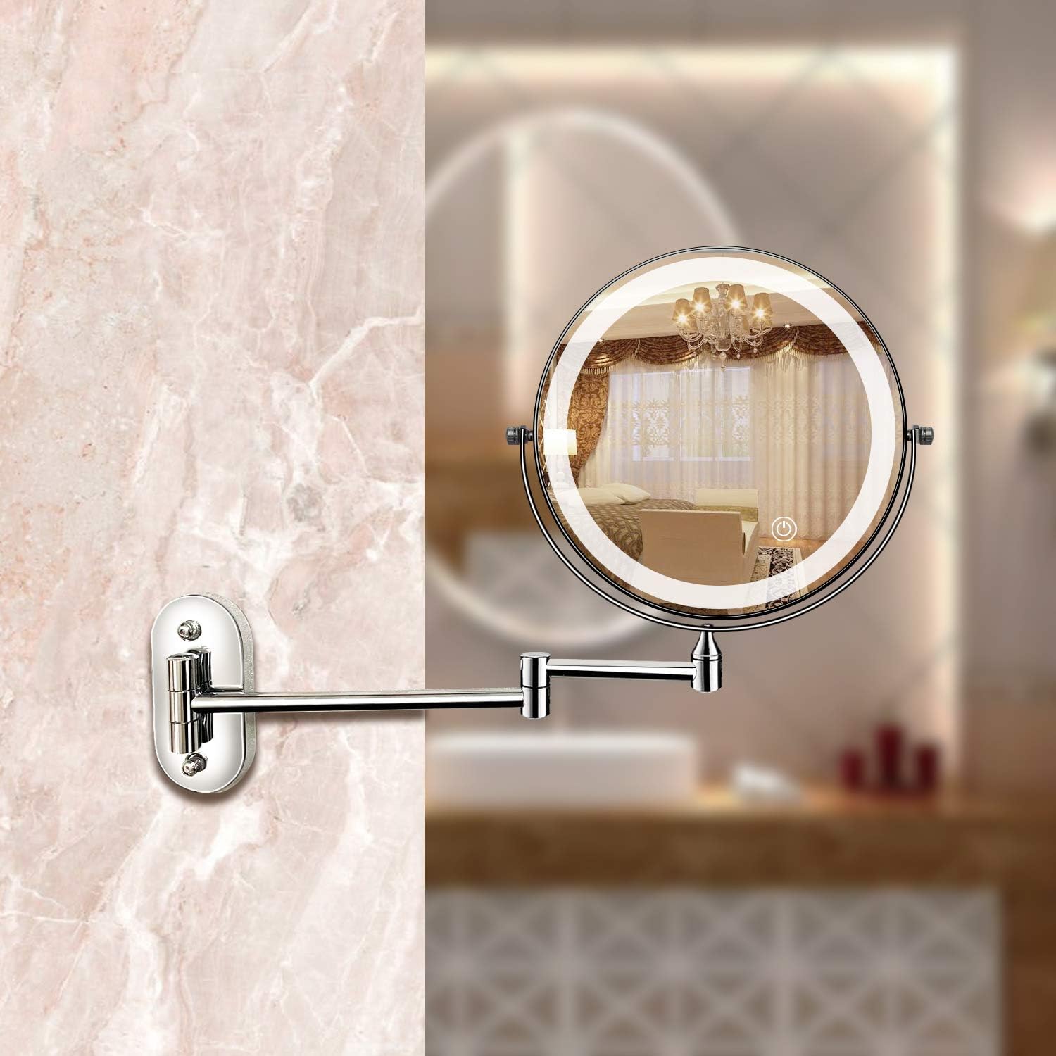 Rechargeable LED Magnifying Makeup Mirror with Adjustable Light 3