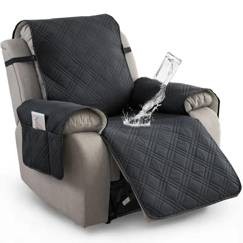 Recliner Chair Cover, Quilted Design, Waterproof Protection, Side Storage Pocket 4