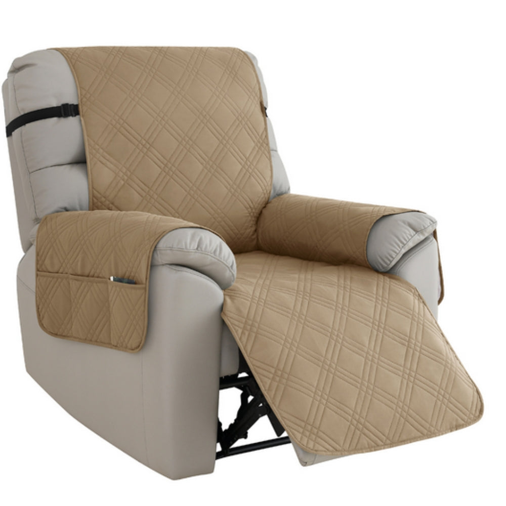 Recliner Chair Cover, Quilted Design, Waterproof Protection, Side Storage Pocket 7