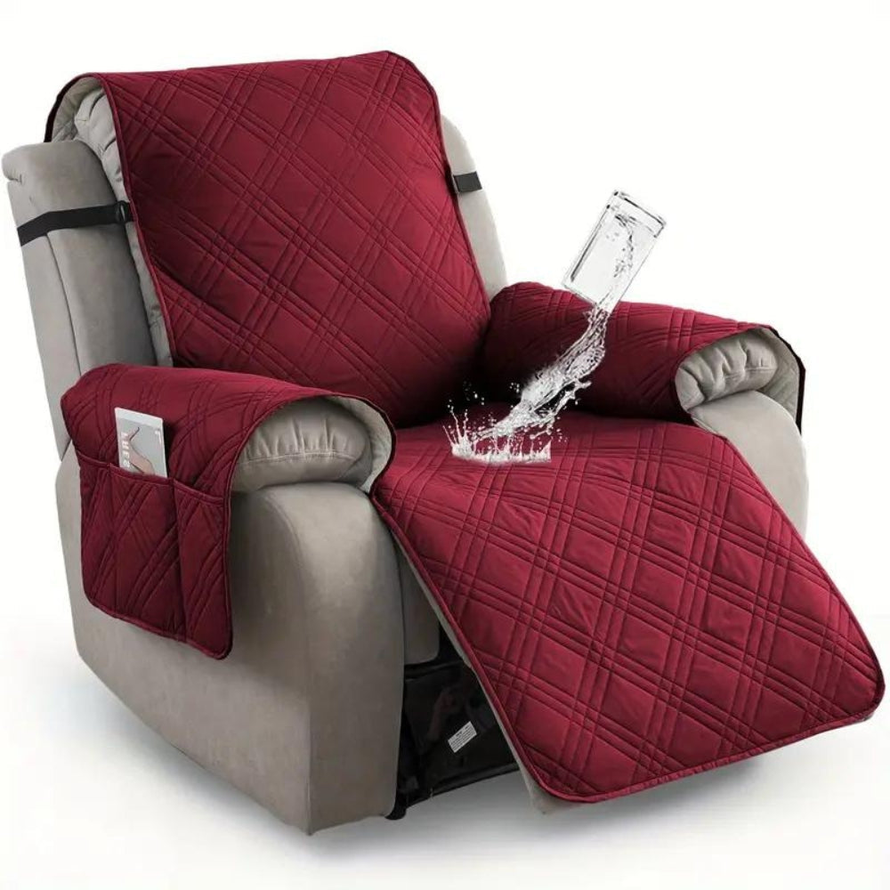 Recliner Chair Cover, Quilted Design, Waterproof Protection, Side Storage Pocket 8