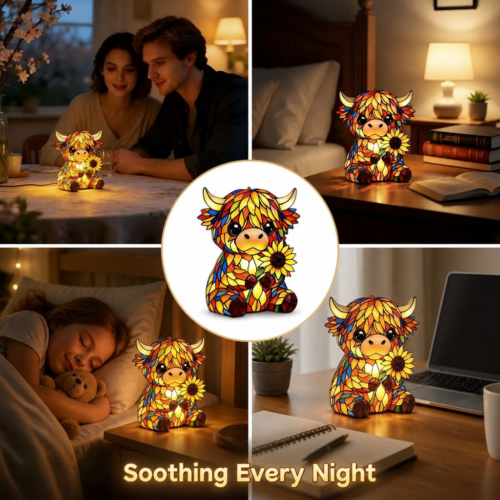 Resin LED Night Light | USB-Powered Flicker-Free Glow | Drop-Resistant Eco-Resin Figurine Lamp for Home or Nursery Decor